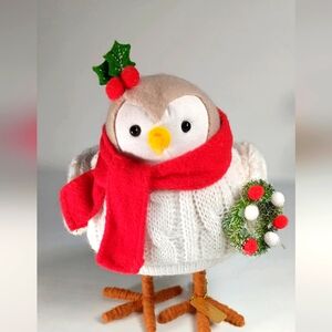 Target Featherly Friends "Lryic" Bird in White Knitted Sweater and Red Scarf